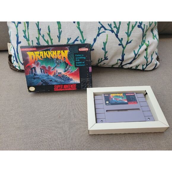 Nintendo Drakkhen SNES Super Nintendo Cartridge, Box no Manual 1991 - Kemco.